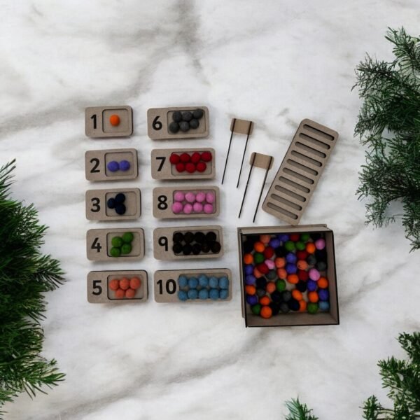 1-10 Counting Tray With 60 Woolen Beads