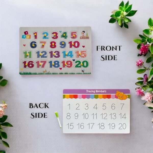 2 in 1 Numbers Peg with Wipe-Clean Writing Practice Board - Image 2