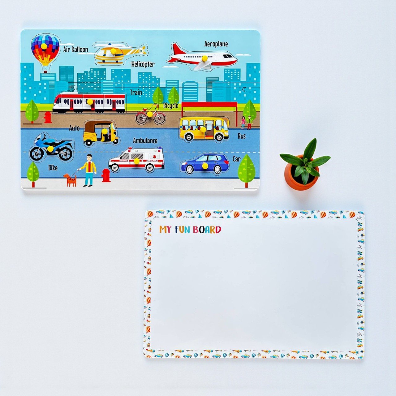 Transport Peg Puzzle Wipe And Clean Board