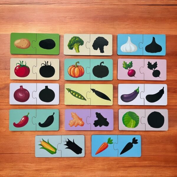 Vegetable Shadow Matching 2 Piece Puzzle