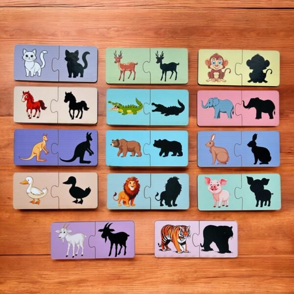 Animal Shadow Matching 2 Piece Puzzle