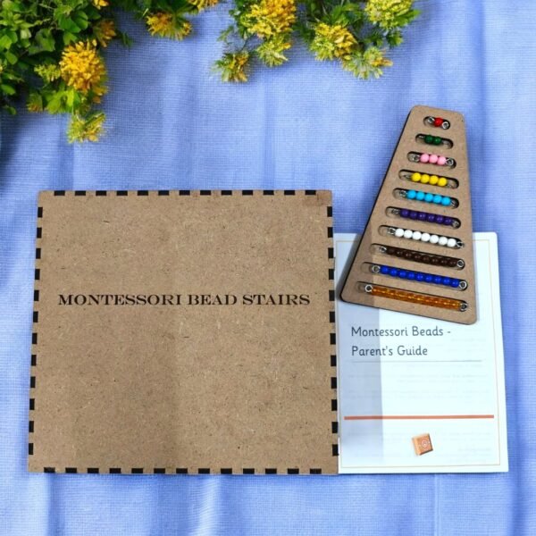 Montessori Beads Stairs and Montessori Numbers Cards Combo Kit