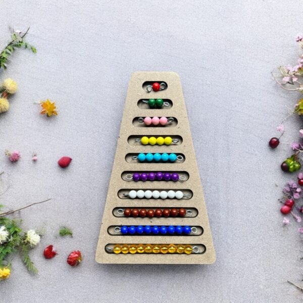 Montessori Beads Stairs and Montessori Numbers Cards Combo Kit - Image 3