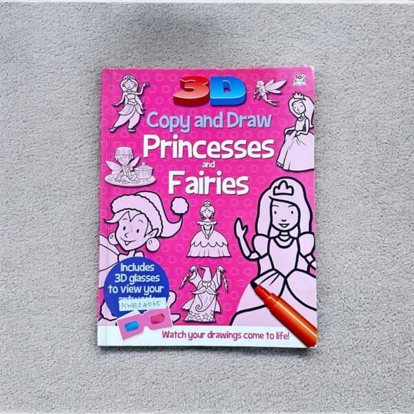 Copy And Draw Princesses And Fairies_3D Glass_Drawing Book_KWB24065