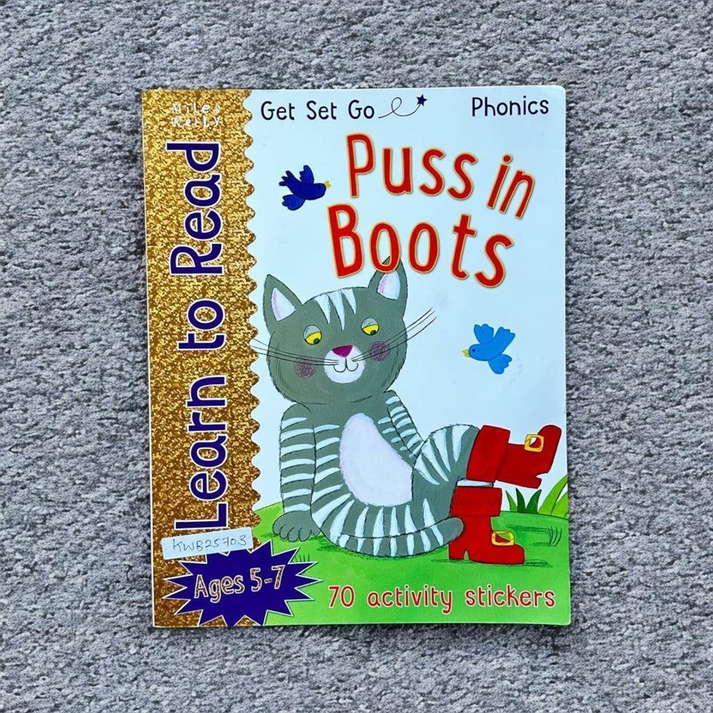 Learn To Read_Puss In Boots_With Stickers_Miles Kelly,Age 5-7_KWB25703