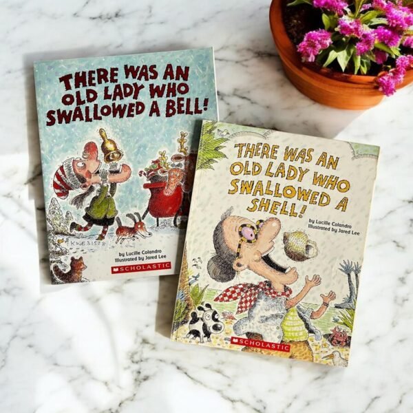 There Wsa An Old Lady Who Swallowed_Scholastic_Set Of 2 Books_Lucille Colandro_KWB31528