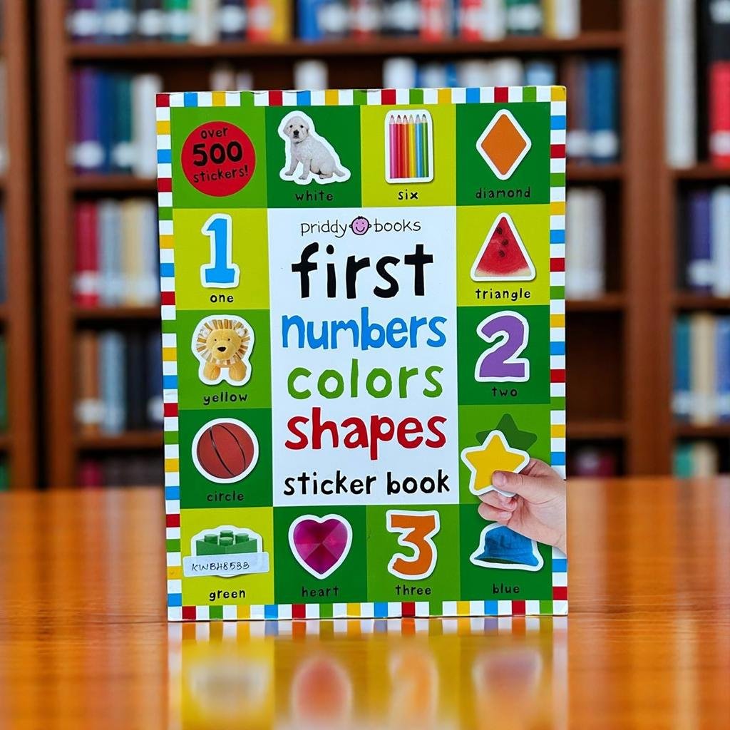 First Numbers Colors Shapes Sticker Book_One Sticker Missing_Priddy Books_KWB48533