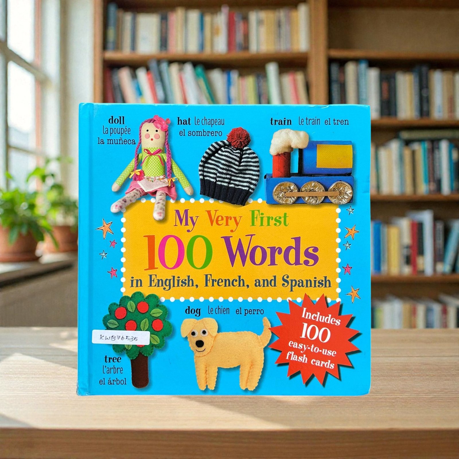 My Very First 100 Words_Book And 100 Double Sided Flash Cards (English,French,Spanish)_Box Set_Cico Kidz_KWB76535
