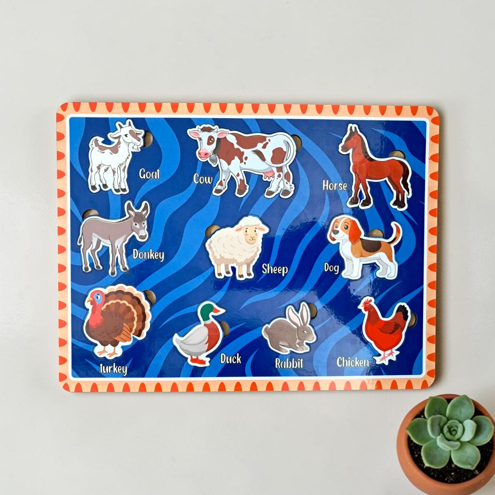 Farm Animal Slotted Puzzle - My First Learning Board